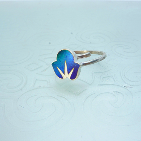 antik zsolnay kék eozin kaspóból gyűrű